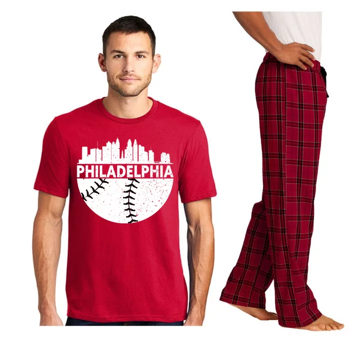 Vintage Philadelphia Skyline Baseball Retro Cityscap Pajama Set