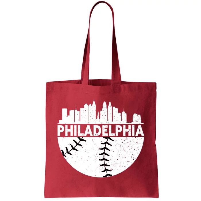 Vintage Philadelphia Skyline Baseball Retro Cityscap Tote Bag