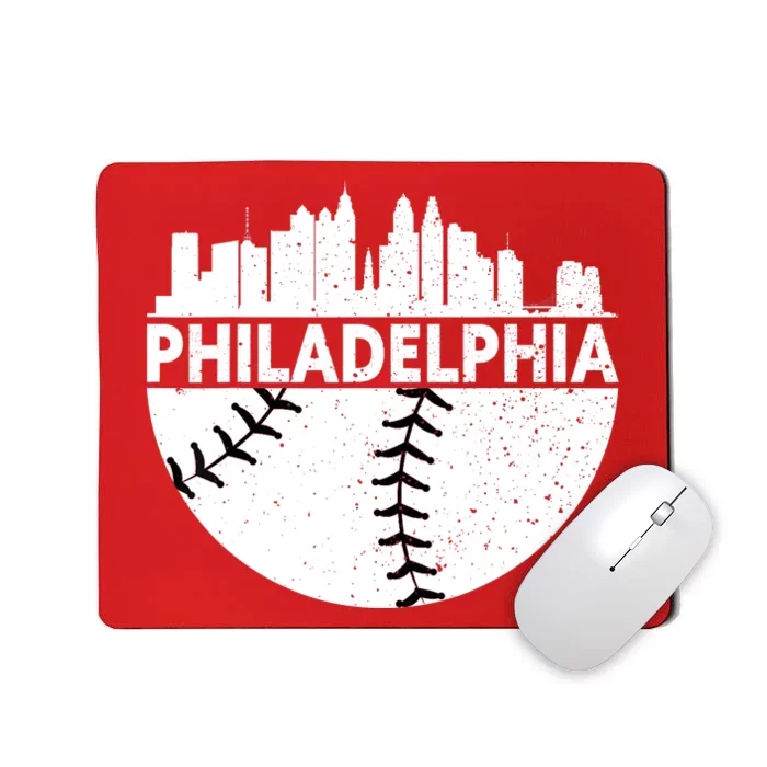 Vintage Philadelphia Skyline Baseball Retro Cityscap Mousepad