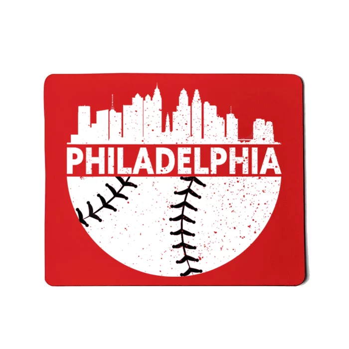 Vintage Philadelphia Skyline Baseball Retro Cityscap Mousepad