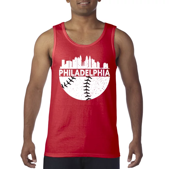 Vintage Philadelphia Skyline Baseball Retro Cityscap Tank Top