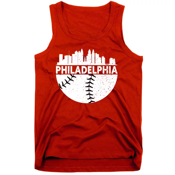 Vintage Philadelphia Skyline Baseball Retro Cityscap Tank Top