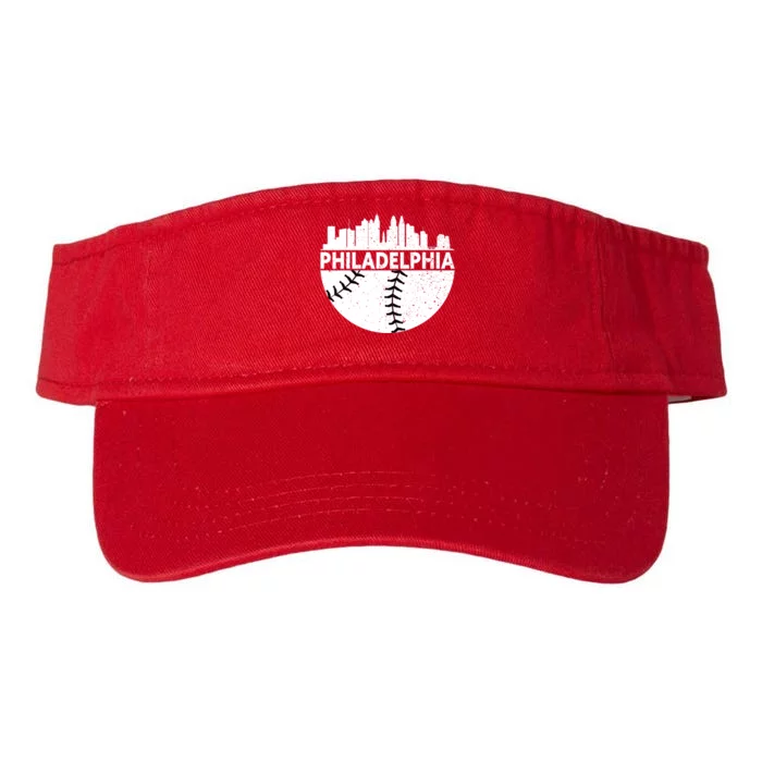 Vintage Philadelphia Skyline Baseball Retro Cityscap Valucap Bio-Washed Visor