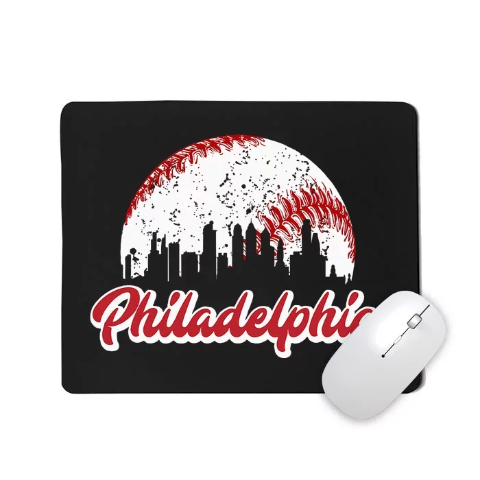 Vintage Philadelphia Skyline Retro Cityscape Mousepad