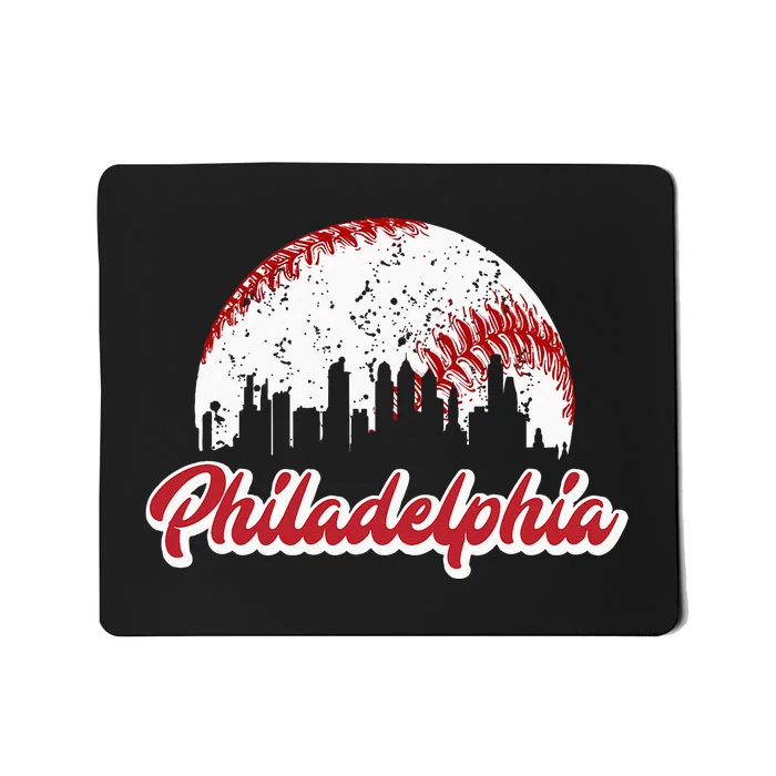 Vintage Philadelphia Skyline Retro Cityscape Mousepad