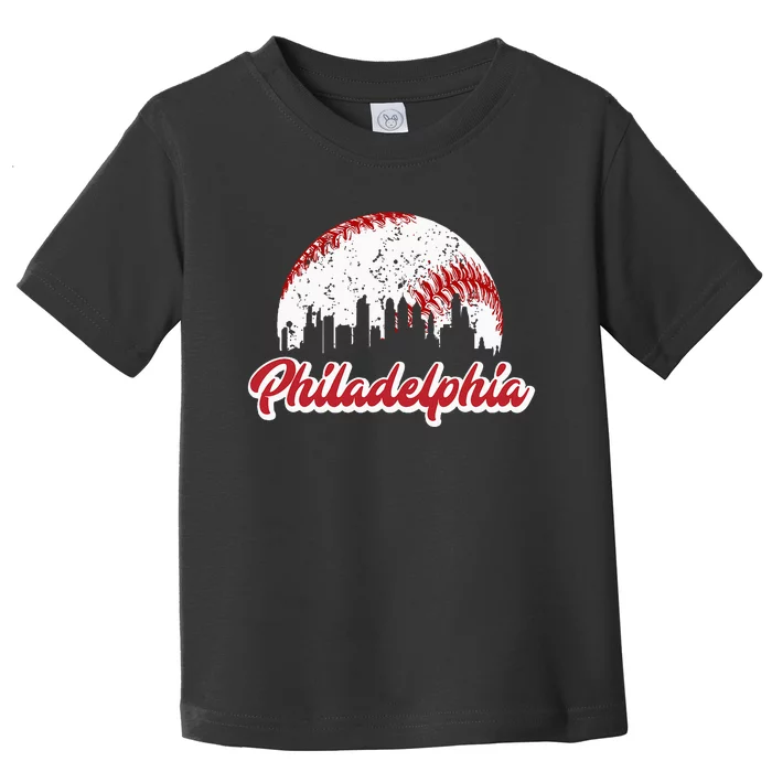 Vintage Philadelphia Skyline Retro Cityscape Toddler T-Shirt