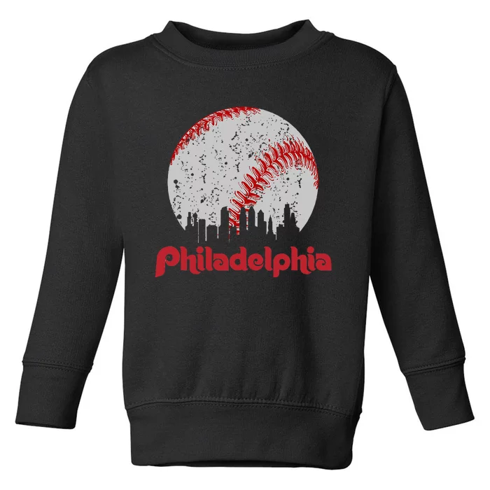 Vintage Philadelphia Skyline Retro Toddler Sweatshirt