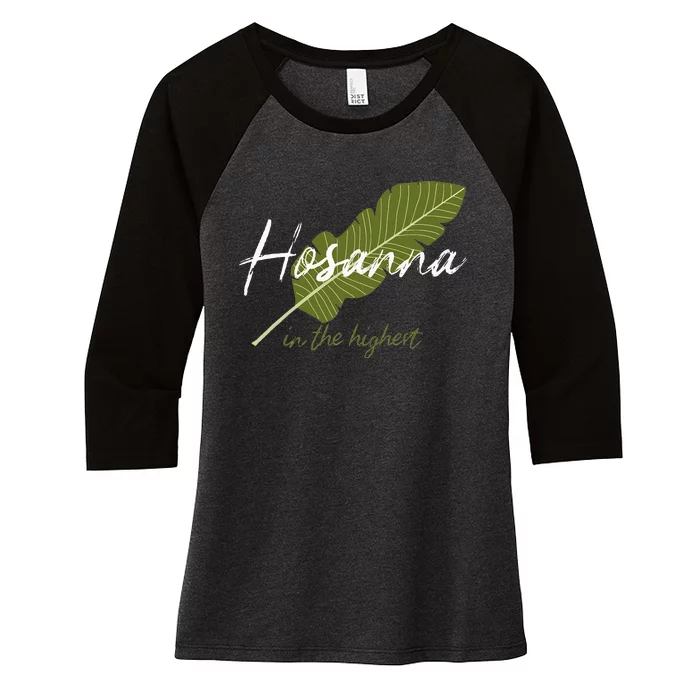 Vintage Palm Sunday Hosanna In The Highest Christian Easter Women's Tri-Blend 3/4-Sleeve Raglan Shirt