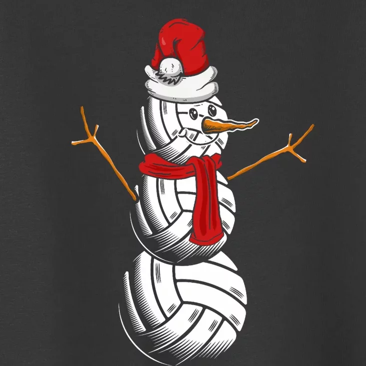 Volleyball Player Snowman Merry Xmas Christmas Day Toddler T-Shirt