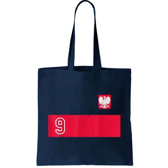 Vintage Poland Soccer Jersey Polska Football Tote Bag