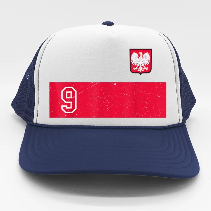 Vintage Poland Soccer Jersey Polska Football Trucker Hat