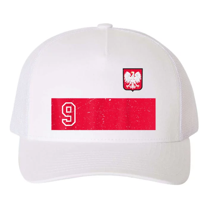 Vintage Poland Soccer Jersey Polska Football Yupoong Adult 5-Panel Trucker Hat