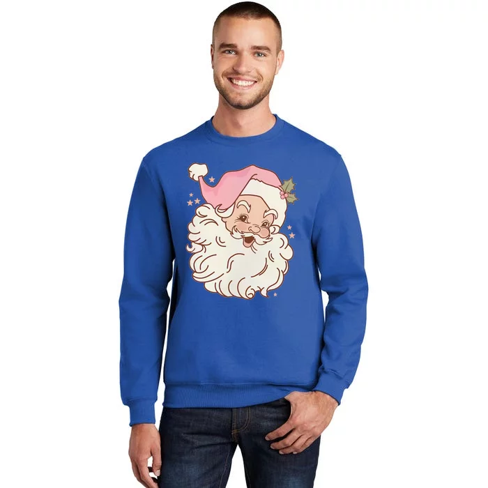 Vintage Pink Santa Claus Pink Christmas Design Meaningful Gift Sweatshirt