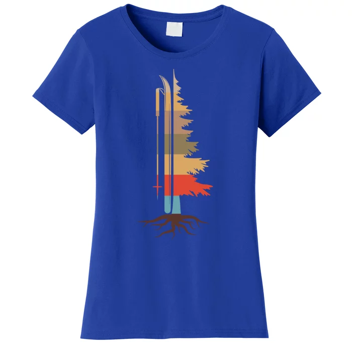 Vintage Pine Ski Great Gift Skiing Funny Gift Women's T-Shirt