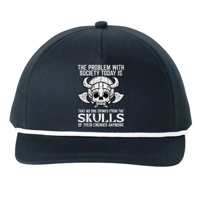 Viking Problem Society Today Skull Norse Mythology Snapback Five-Panel Rope Hat