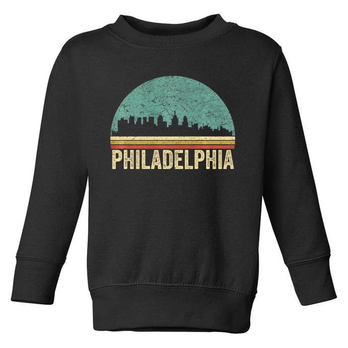 Vintage Philadelphia Skyline Retro Philly Cityline Toddler Sweatshirt