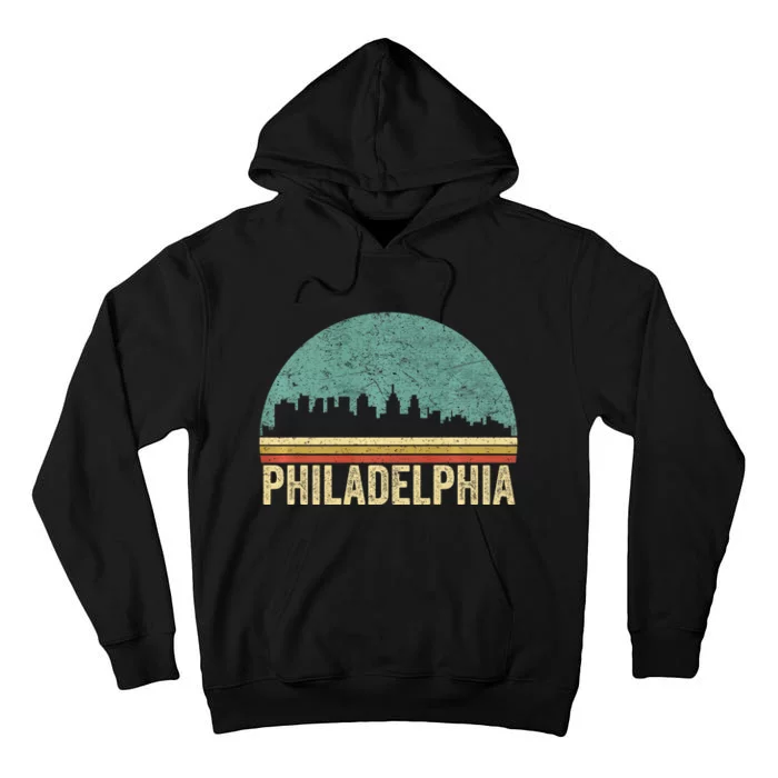 Vintage Philadelphia Skyline Retro Philly Cityline Tall Hoodie