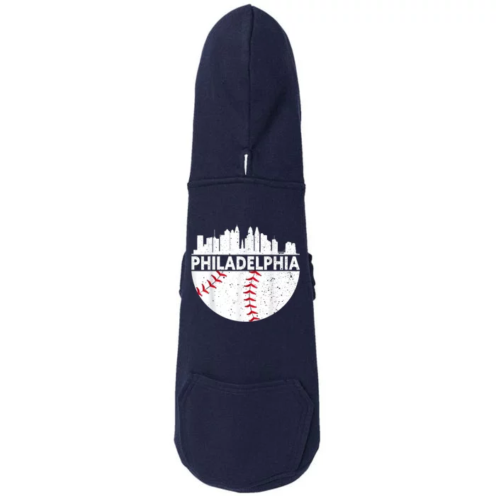 Vintage Philadelphia Skyline Baseball Retro Philly Cityscap Doggie 3-End Fleece Hoodie