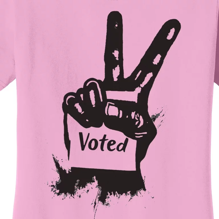 Voted Peace Sign Election I Voted Harris Walz Trump Vance Women's T-Shirt