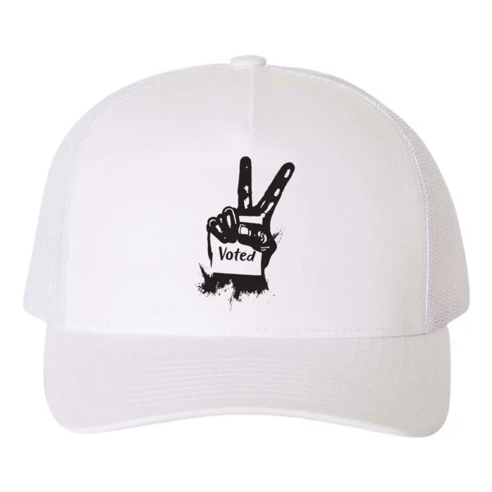 Voted Peace Sign Election I Voted Harris Walz Trump Vance Yupoong Adult 5-Panel Trucker Hat