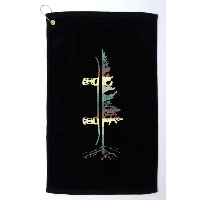 Vintage Pine Snowboard Snowboarding Platinum Collection Golf Towel