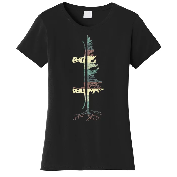 Vintage Pine Snowboard Snowboarding Women's T-Shirt