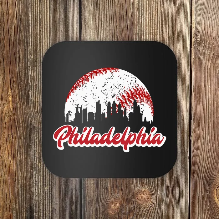 Vintage Philadelphia Skyline Philly Cityscape Coaster