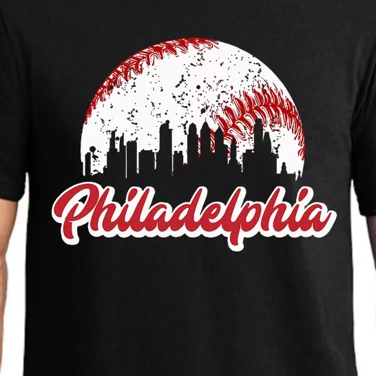 Vintage Philadelphia Skyline Philly Cityscape Pajama Set