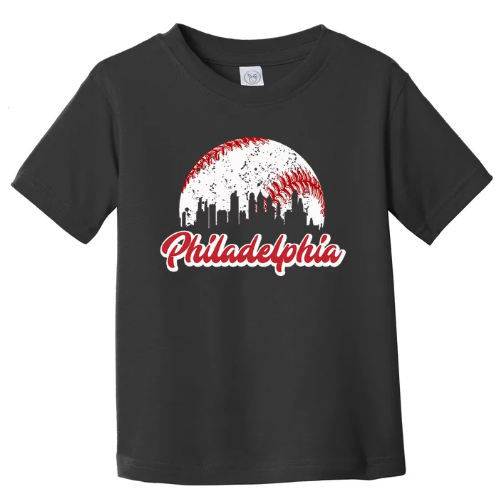 Vintage Philadelphia Skyline Philly Cityscape Toddler T-Shirt