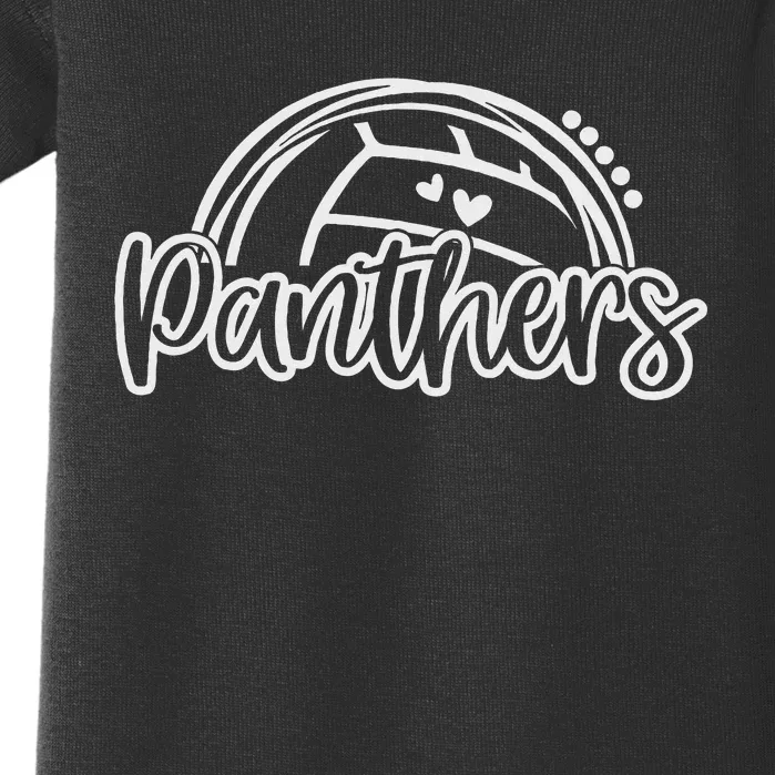 Volleyball Panther School Sports Fan Team Spirit Baby Bodysuit