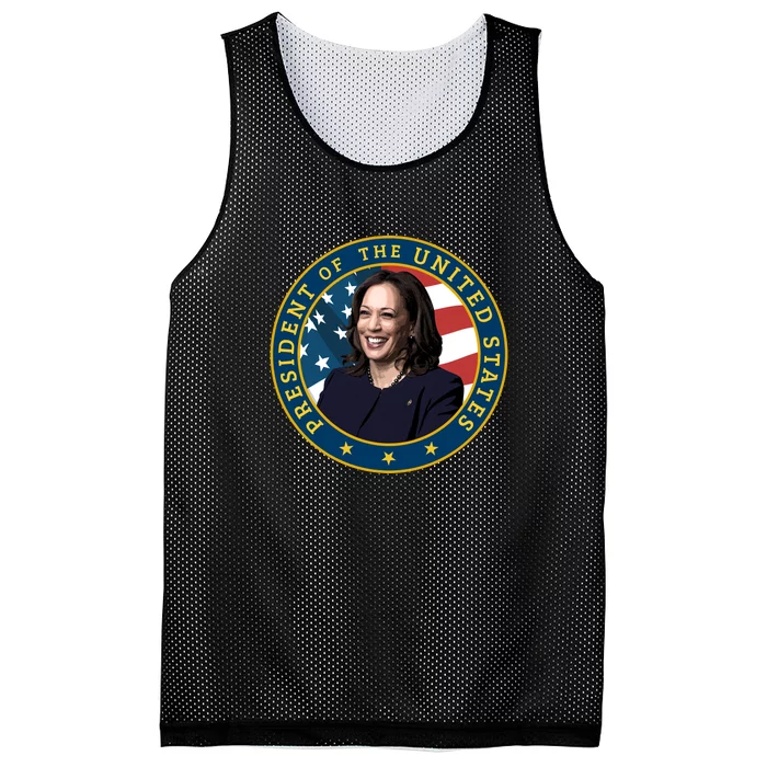 Vice Presidential Seal With Portrait Illustration Mesh Reversible Basketball Jersey Tank