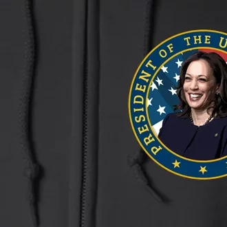 Vice Presidential Seal With Portrait Illustration Full Zip Hoodie