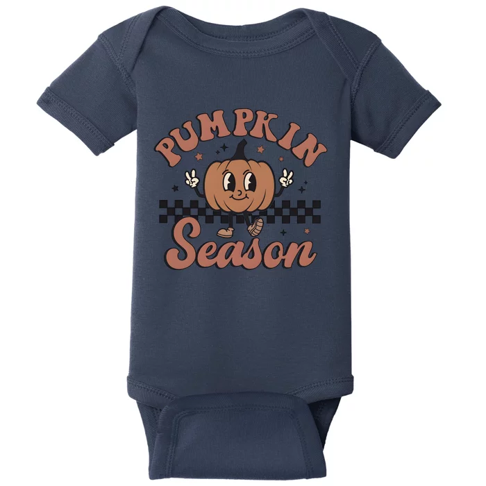 Vintage Pumpkins Spices Season Retro Fall Season Baby Bodysuit