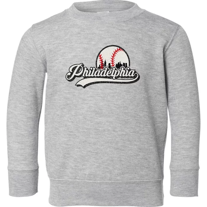 Vintage Philadelphia Skyline Toddler Sweatshirt