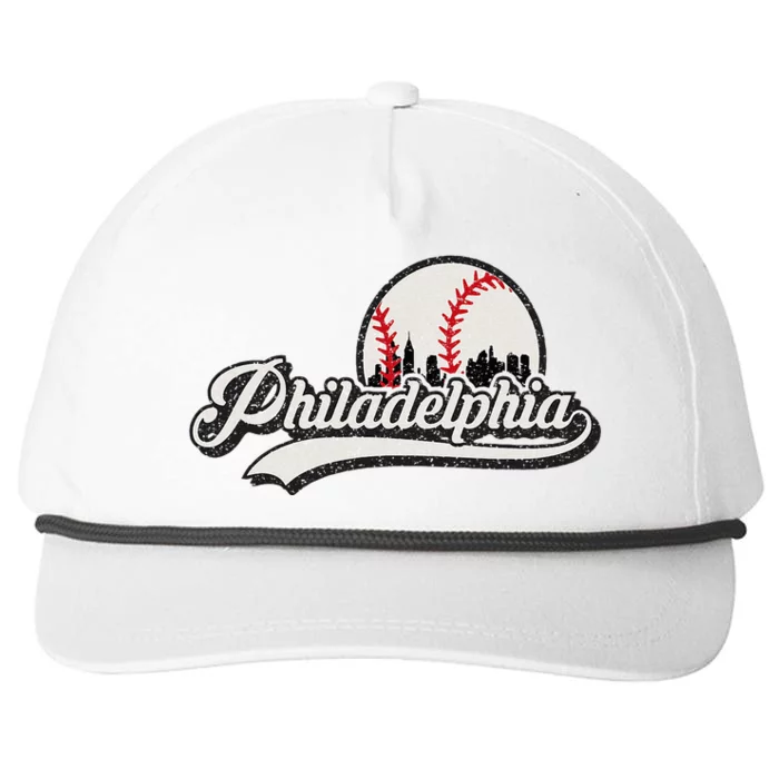 Vintage Philadelphia Skyline Snapback Five-Panel Rope Hat