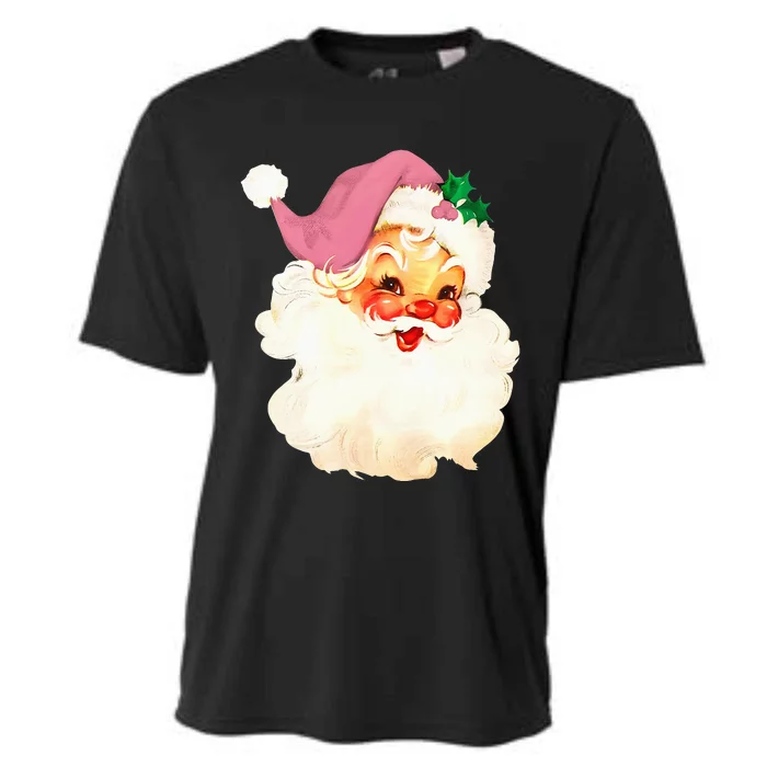 Vintage Pink Santa Claus Pink Christmas Cooling Performance Crew T-Shirt