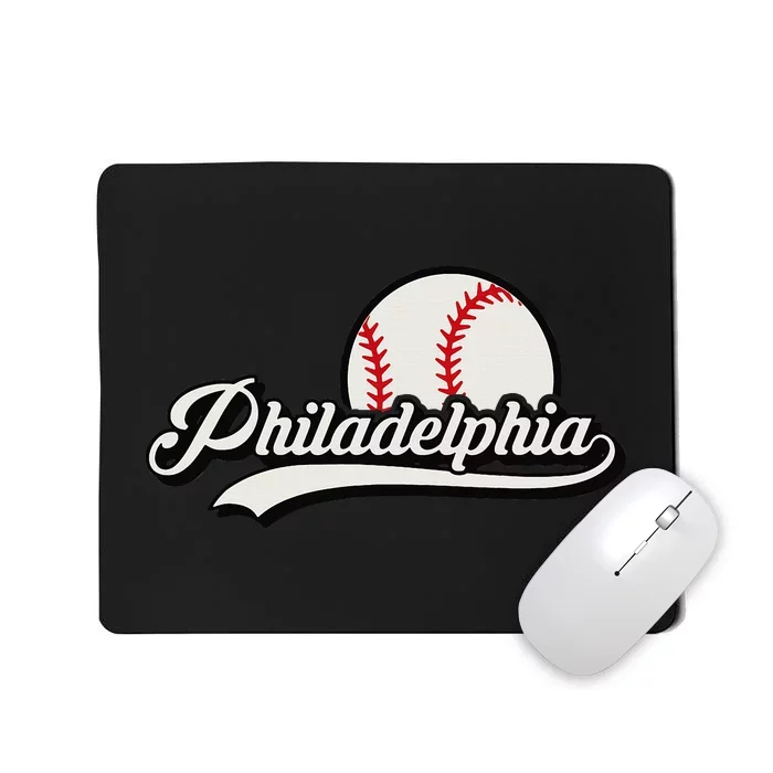 Vintage Philadelphia Skyline Retro Philly Cityscape Mousepad