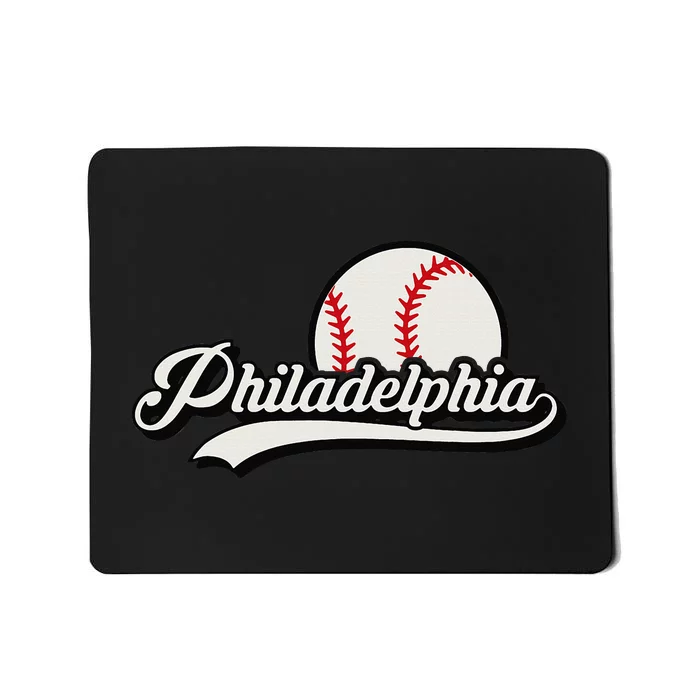 Vintage Philadelphia Skyline Retro Philly Cityscape Mousepad