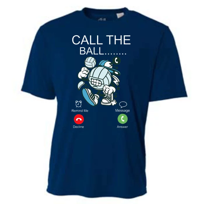 Volleyball Player Team Phone Display Call The Ball Cooling Performance Crew T-Shirt