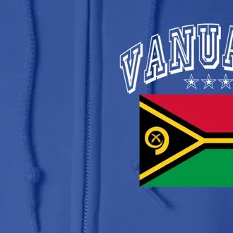 Vanuatu Patriotic Throwback Flag Souvenir Gift Full Zip Hoodie