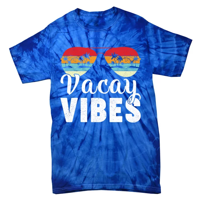 Vintage Palm Tree Sunglasses Summer Vacation Vacay Vibes Great Gift Tie-Dye T-Shirt