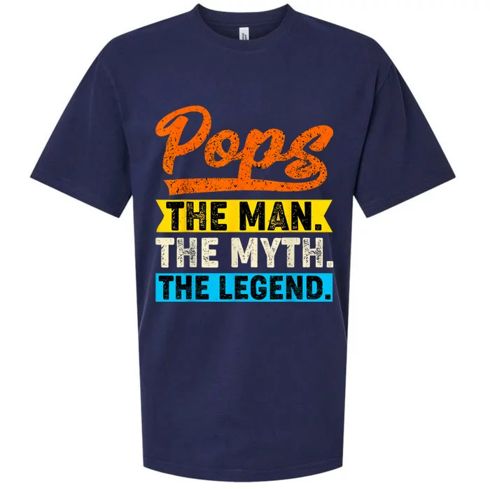 VINTAGE POPS THE MAN THE MYTH THE LEGEND Fathers Day Sueded Cloud Jersey T-Shirt