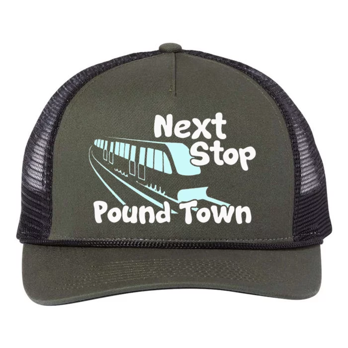 Visit Pound Town Funny Adult Sexual Humor Retro Rope Trucker Hat Cap