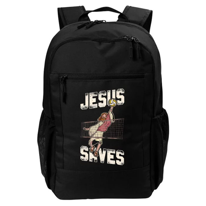 Volleyball Player Team Jesus Vintage Jesus Saves Daily Commute Backpack