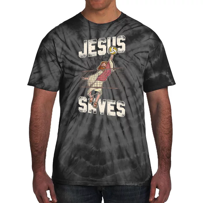 Volleyball Player Team Jesus Vintage Jesus Saves Tie-Dye T-Shirt