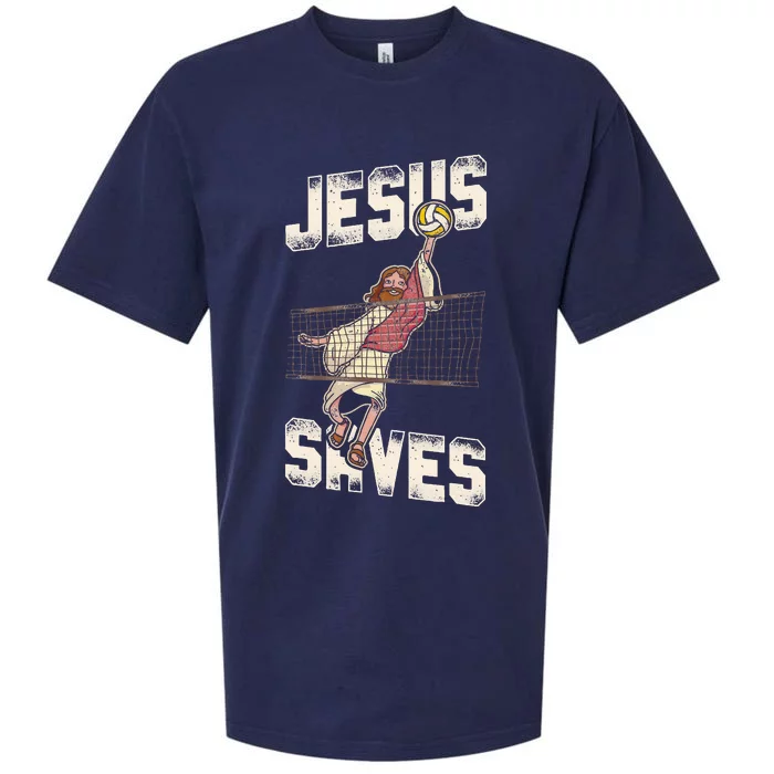 Volleyball Player Team Jesus Vintage Jesus Saves Sueded Cloud Jersey T-Shirt