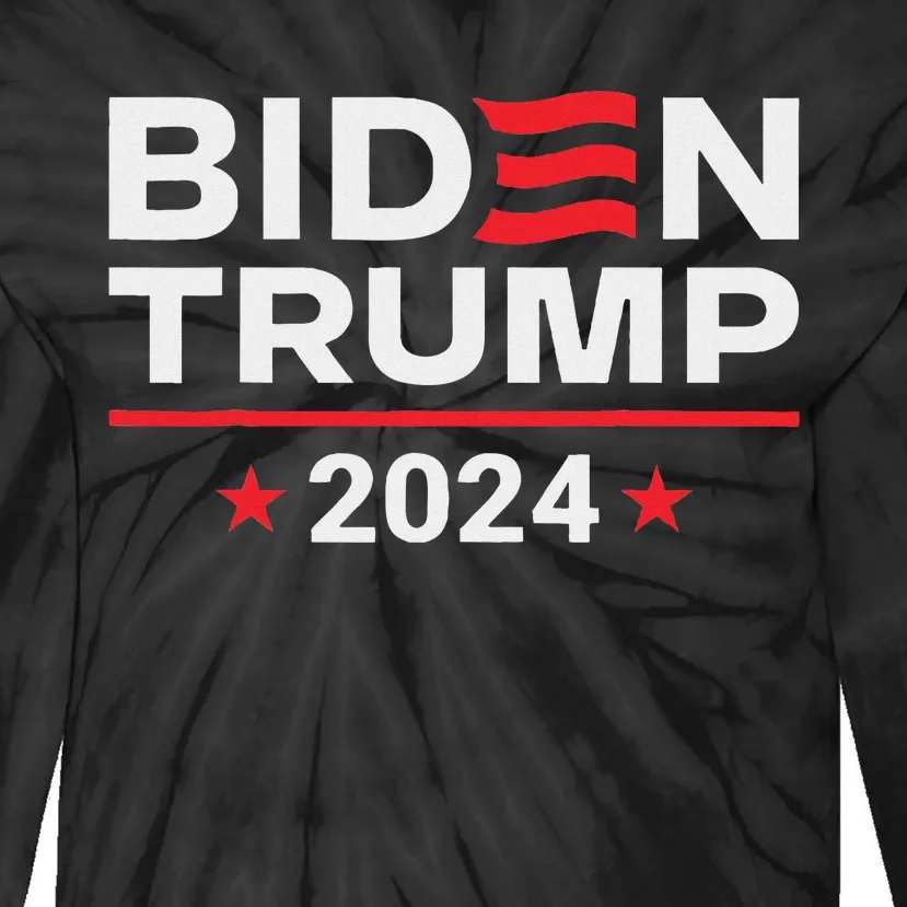 Vice President Trump Harris Biden Meme 2024 Design Tie-Dye Long Sleeve Shirt