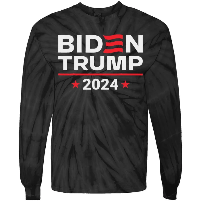 Vice President Trump Harris Biden Meme 2024 Design Tie-Dye Long Sleeve Shirt