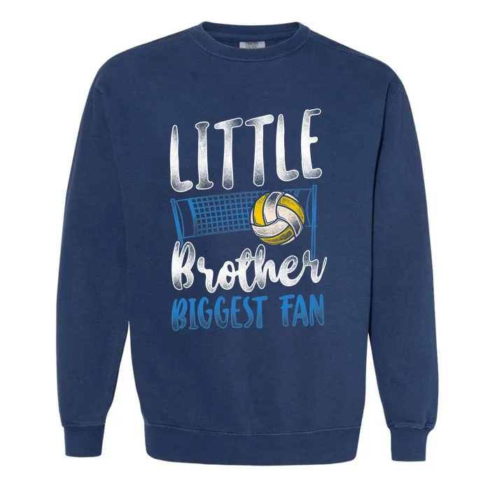 Volleyball Player Team Brother Vintage Little Brother Garment-Dyed Sweatshirt