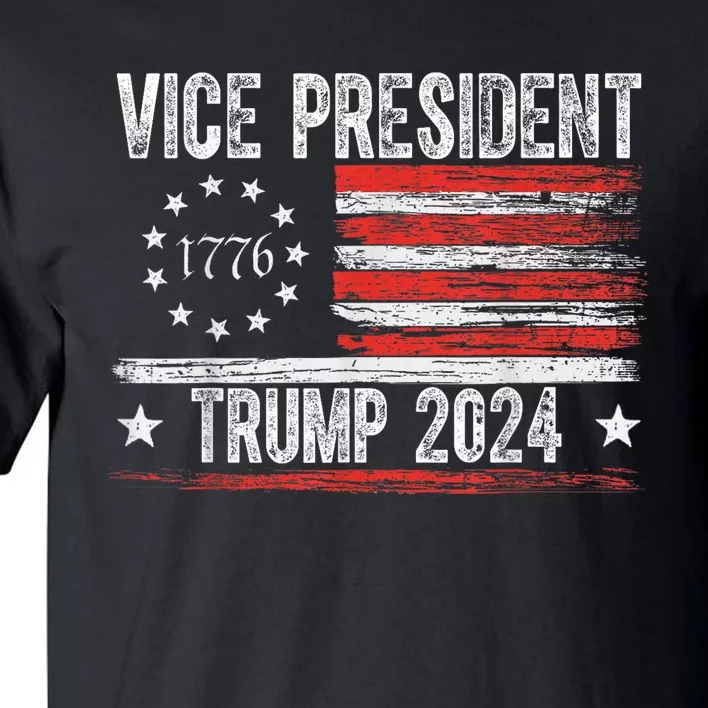 Vice President Trump Funny Biden 2024 Election Retro Us Flag Tall T-Shirt